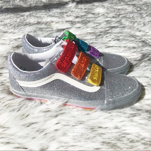 VANS OLD SKOOL V FLOUR SHOP SILVER RAINBOW Glitter - Picture 3 of 7